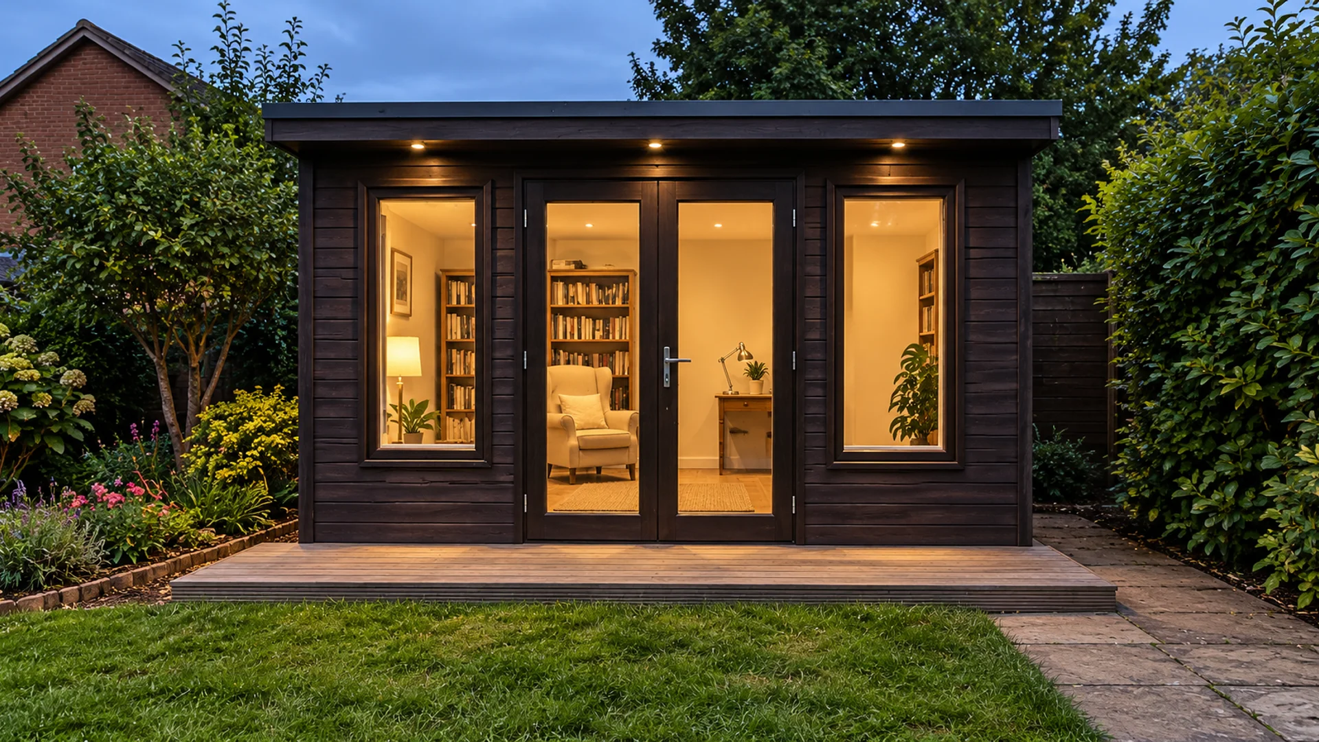 Bespoke insulated garden room built at a home in Flitwick, Bedfordshire
