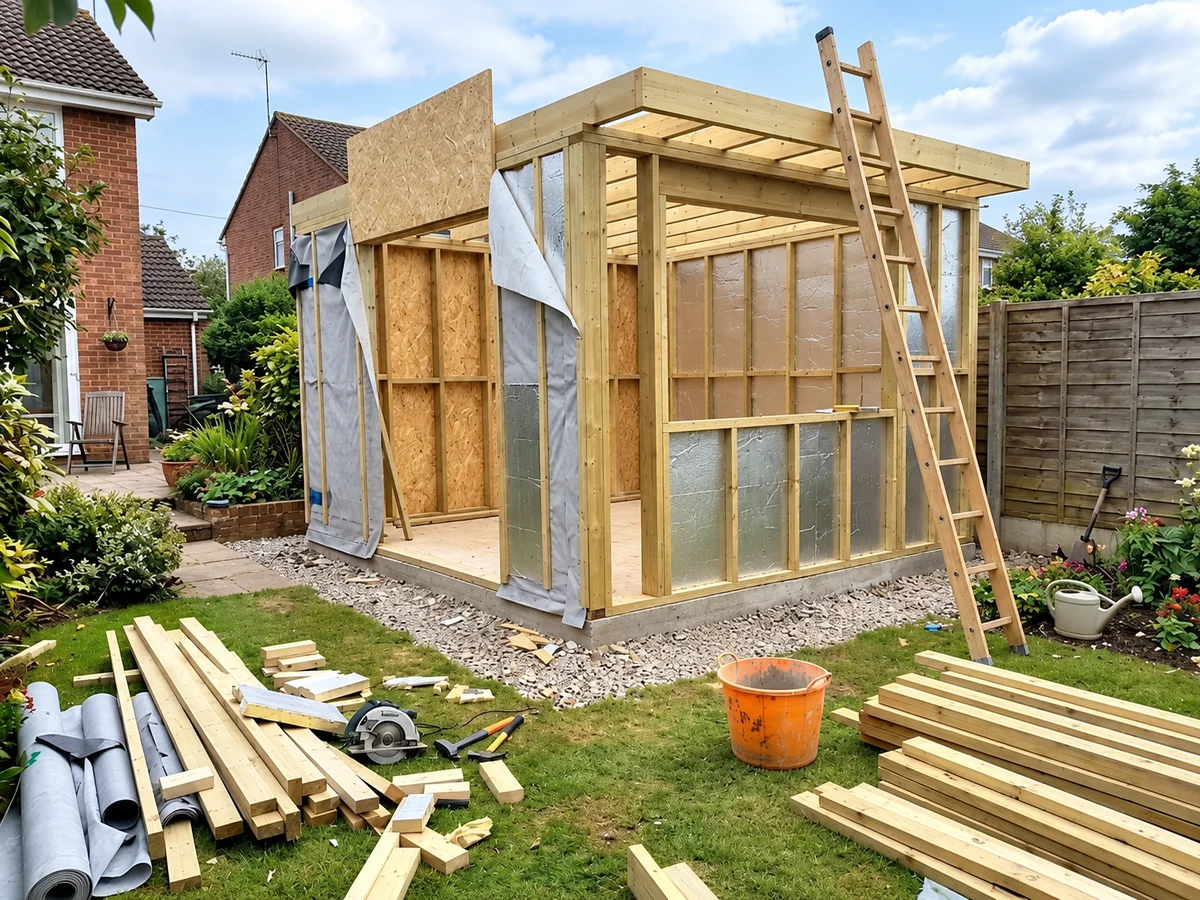 Local Flitwick garden room build in progress