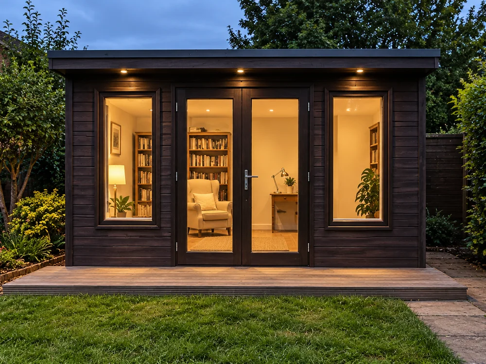 Music studio garden room with acoustic detailing in Biggleswade